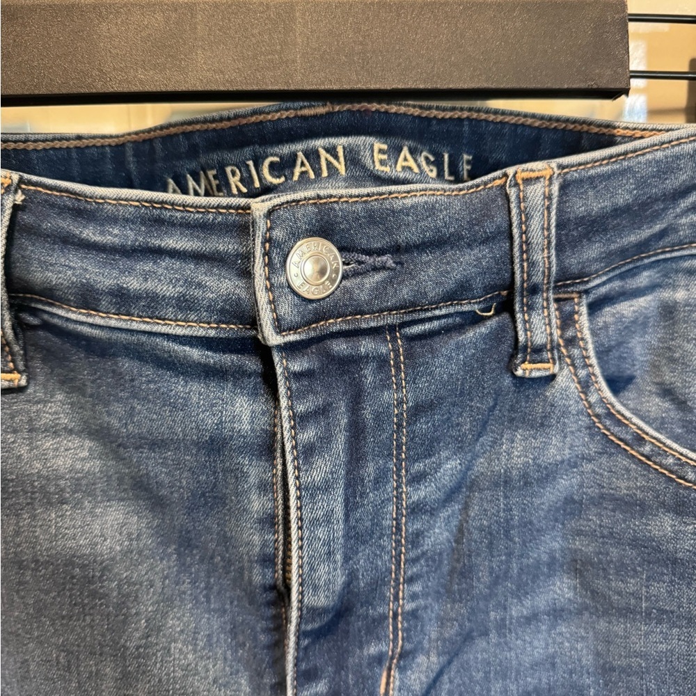 American Eagle Outfitters Dark Blue Skinny Jeans - Picture 2 of 4
